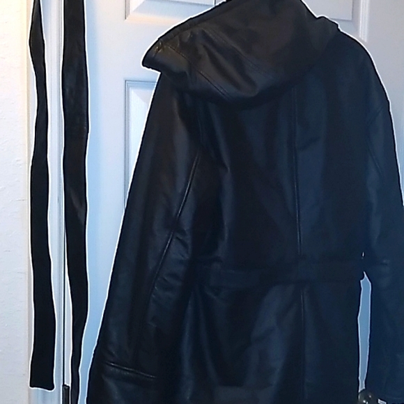 🐞Wilson Leather Hooded Faux Fur Lined Coat - Picture 13 of 16